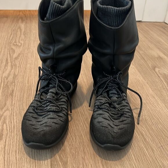 Nike Womens Roshe Two Hi Flyknit Slouch Leather Boots Size 10, Black Gray 861708 - Picture 9 of 15